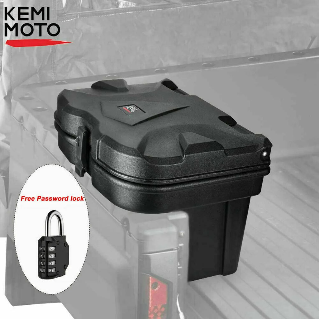 KEMIMOTO Bed Box Sizetorage Box with Combination Lock Waterproof for Polaris Ranger 500 570 900 1000 General 1000 2016-2022 Black