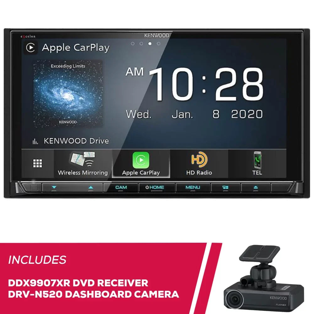 New Kenwood eXcelon DDX9907XR 6.8" DVD Receiver & DRV-N520 Full HD Dashboard Camera