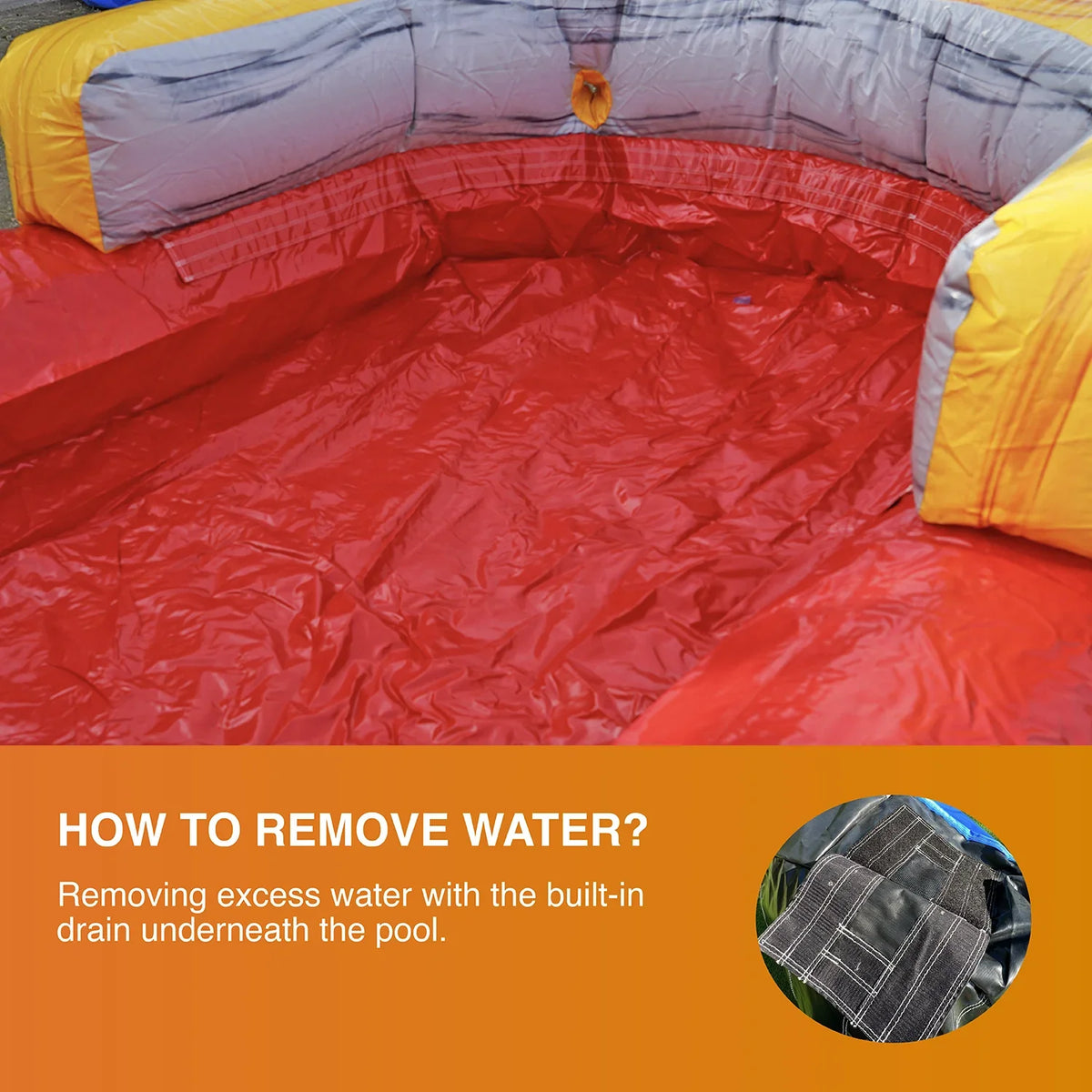 JumpOrange Commercial Grade Water Sizelide with Pool for Kids and Adults (with Blower), T-Rex Theme