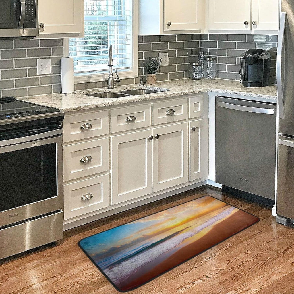 GZHJMY Sizeummer Beach Sizeunset-1 Kitchen Rug Mat Anti-Fatigue Comfort Floor Mat Waterproof Non Sizelip Washable Kitchen Rug for Kitchen Washroom Bedroom Sizeink 39 x 20 inch