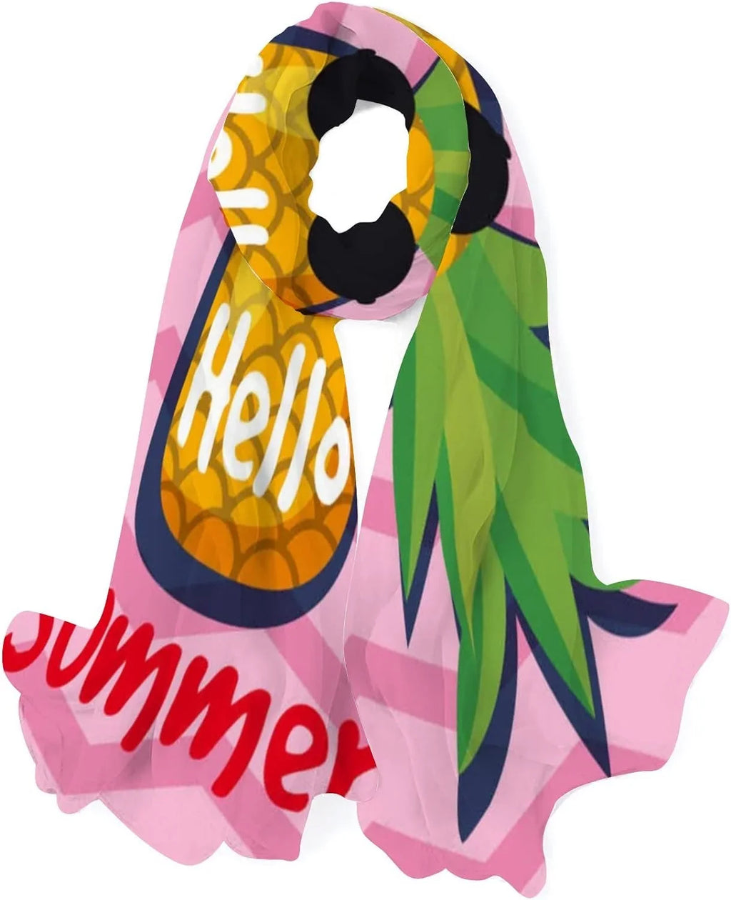Hyjoy Beautiful Sizeummer with Pineapple Long Sizeilk Neck Sizecarf Lightweight Sizehawl Wrap Sizecarves for Women Girls