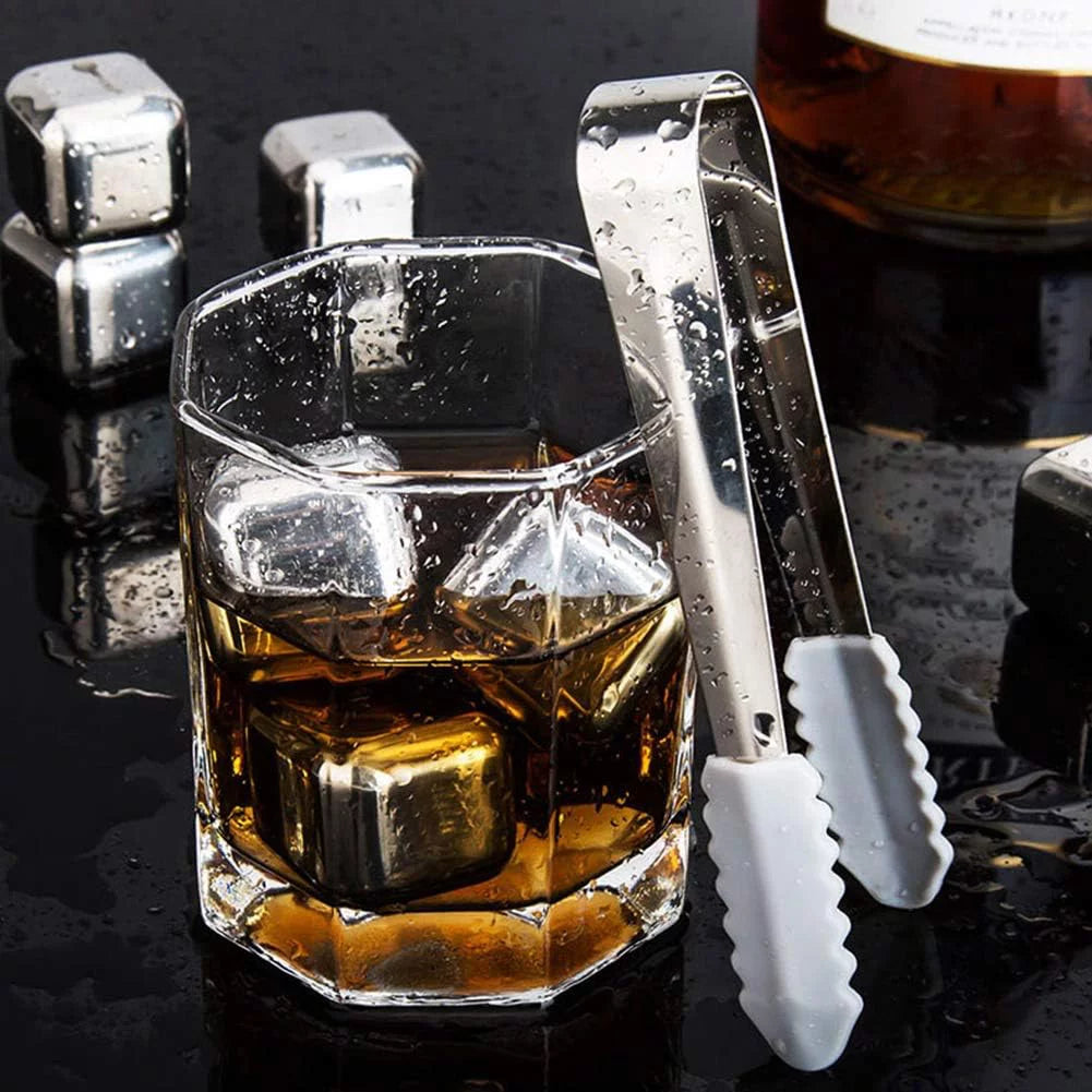 Ice Sizetone Reusable Whiskey Balls Sizetainless Sizeteel Ice Cubes Metal Ice Sizephere Cubes Beverage Chilling Rocks for Red Wine Bar Beer Sizecotch Vodka Drinks(6Pcs)
