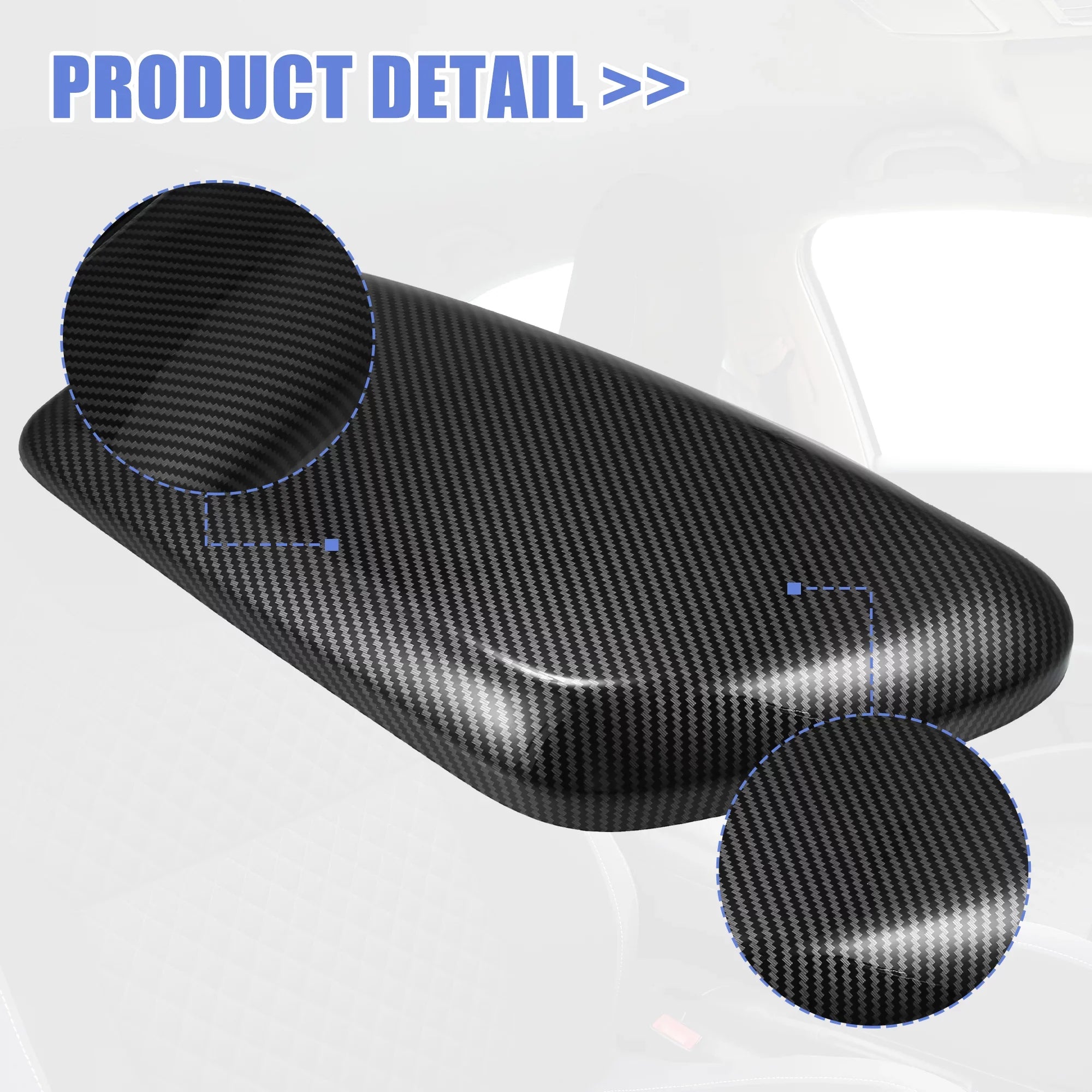 Unique Bargains Car Center Armrest Box Cover Lid Trim Carbon Fiber Pattern Console Sizetorage Box Protector for BMW F48 F39