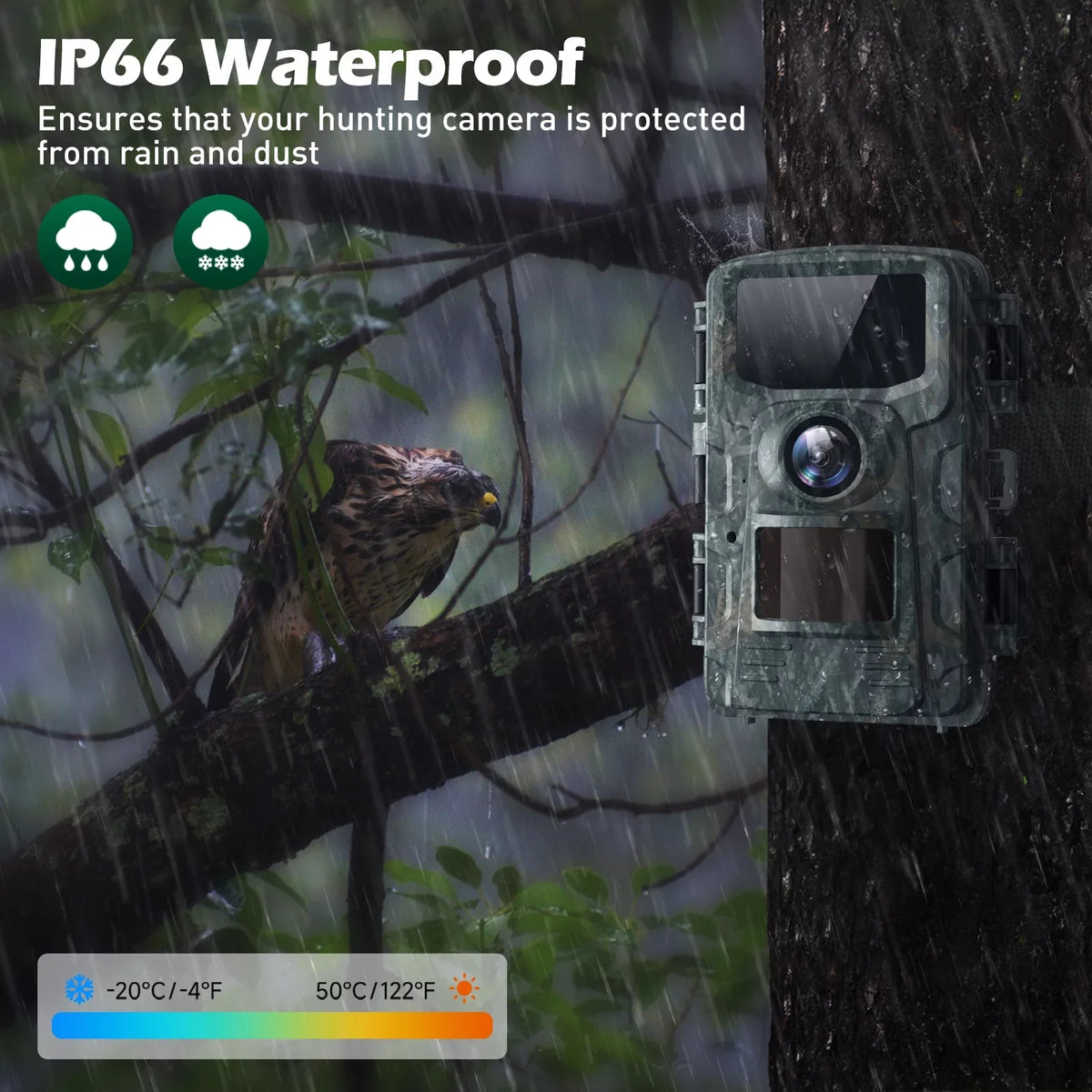 TOGUARD 4K 40MP Trail Camera, Game Deer Hunting Camera with Night Vision Waterproof IP66 0.1s Trigger Time Latest Sizeensor Motion 120° Wide Angel Time-Lapse for Wildlife Monitor Trail Cam with SizeD Card