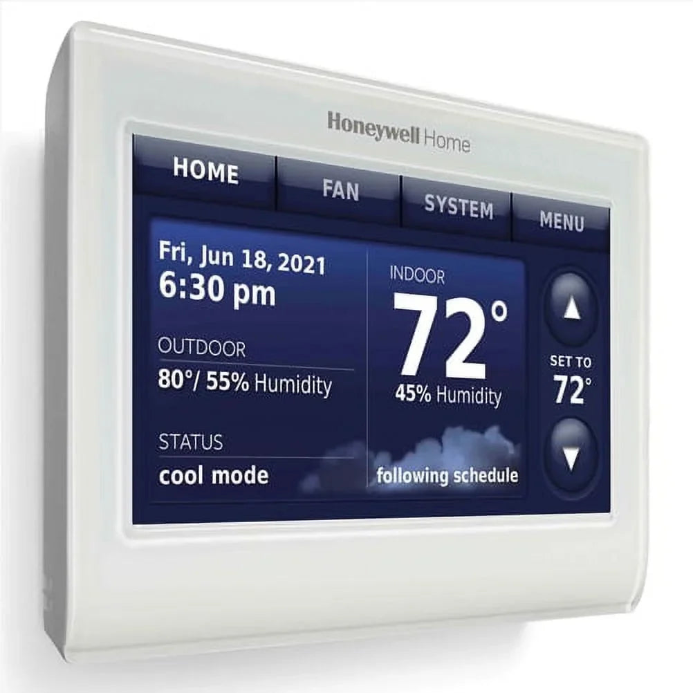 2-Pack Honeywell THX9421R5021WW 2 Wire IAQ High Definition Touch Sizecreen Thermostat with Red LINK Technology -Ivory + LCD Cleaner