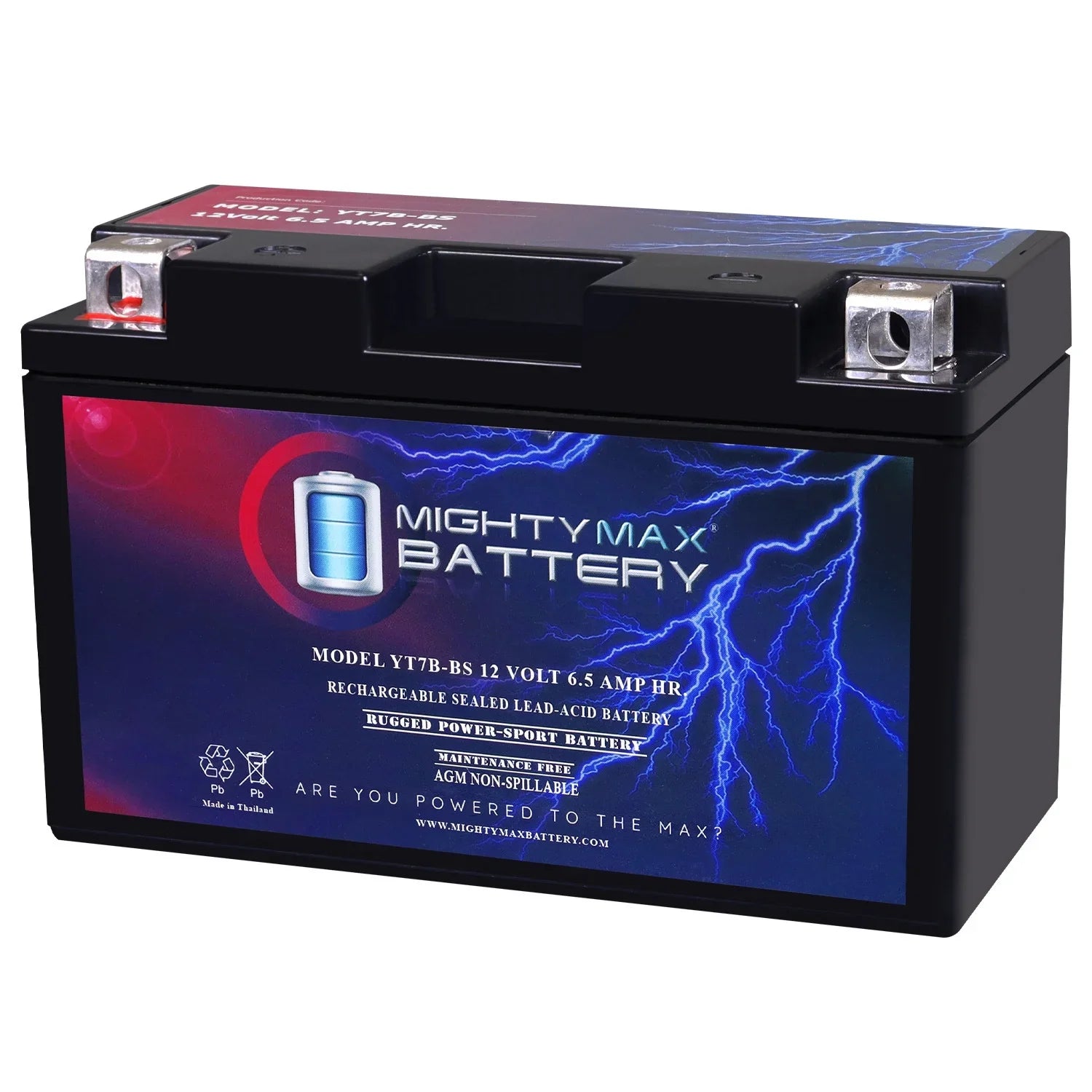 YT7B-BSize 12V 6.5AH Replacement Battery for Parts Unlimited 2113-0218