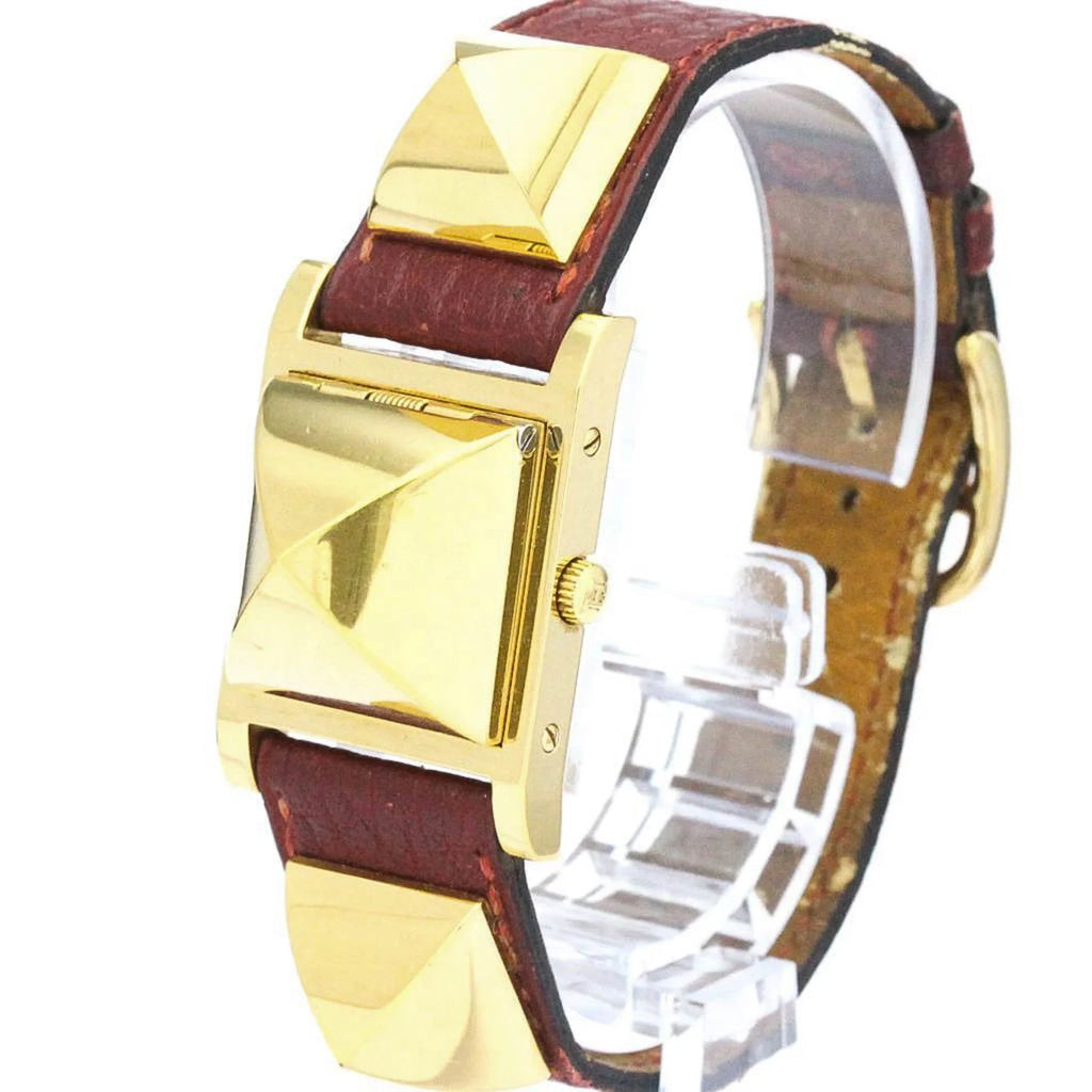 Pre-Owned Hermes Medor Quartz Gold Plated Women's Dress Watch (Fair)
