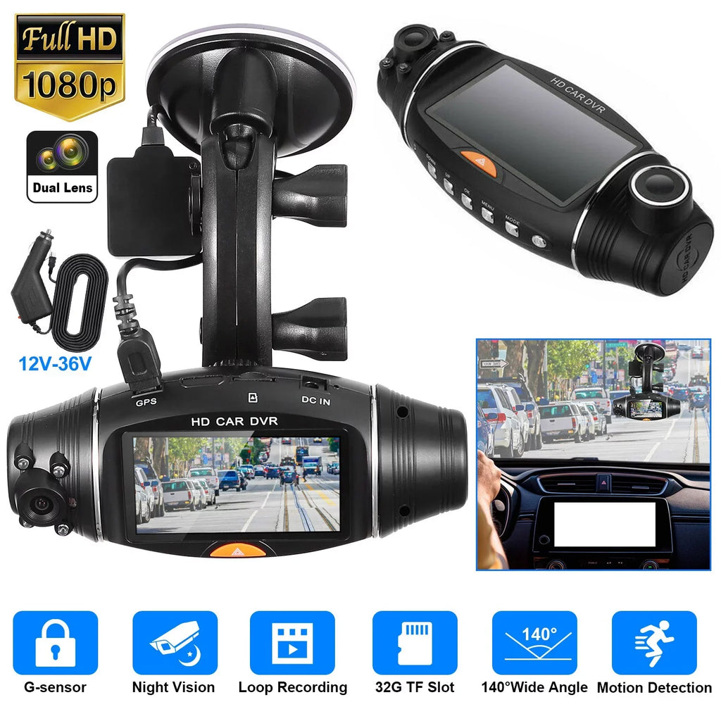 iMountek FHD 1080P Dual Lens Car DVR Dash Cam GPSize Camera Video Recorder G-Sizeensor Night Vision