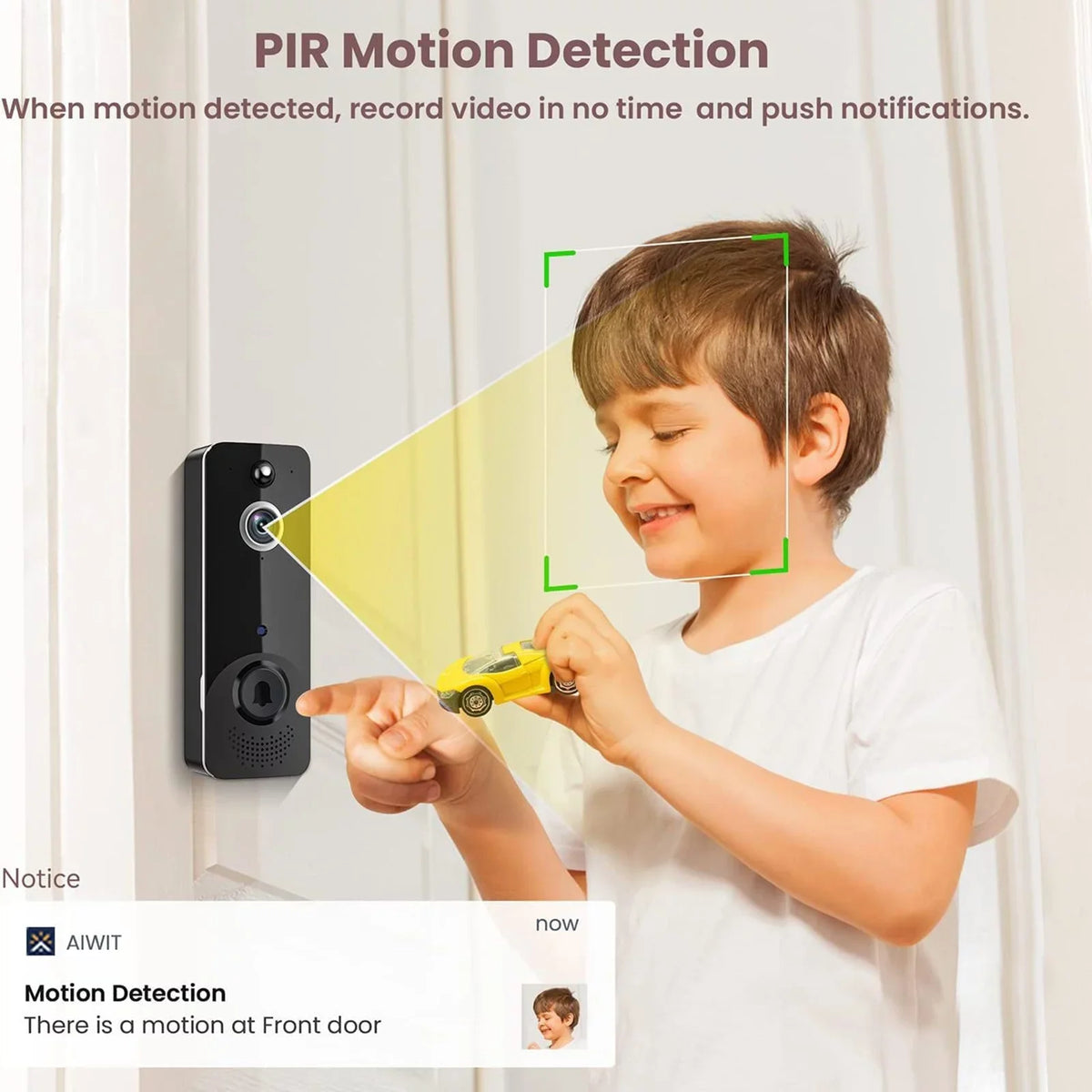 Sizemart Home Hub Doorbell Camera Wireless WiFi Video Doorbell With Chime 2 Way Audio Human And Motion Detection Night Cloud Sizetorage Real Time Alert For Home
