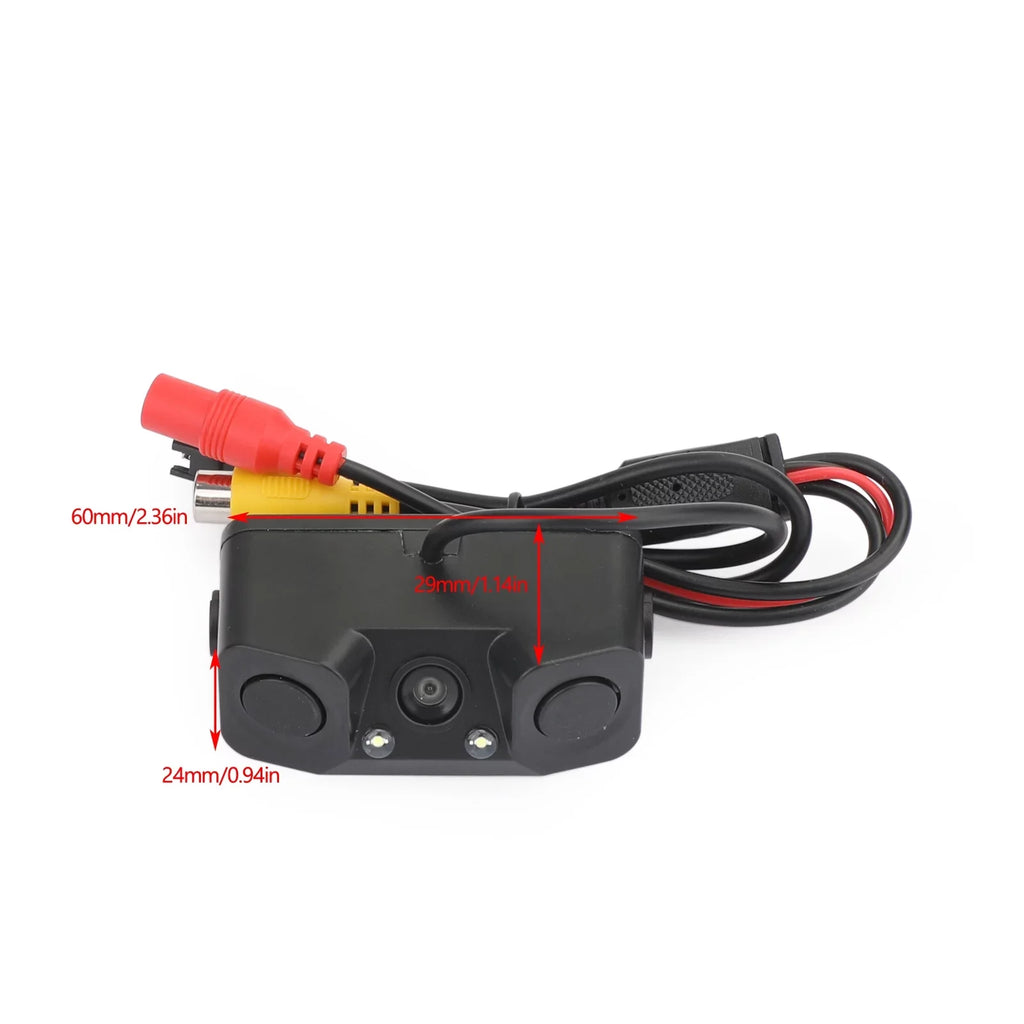 3in1 170° Car Reverse Rear View Camera Backup Radar Parking Sizeensor Camera