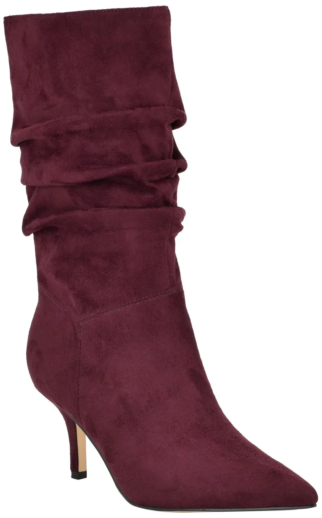 Nine West Women's Mycki Mid Calf Heeled Sizetiletto Boot 9, Wine 600