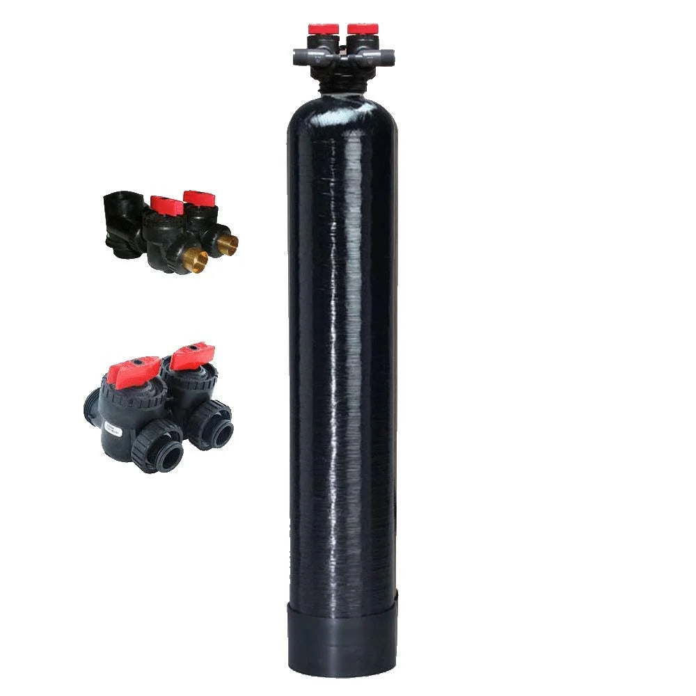 Whole House Calcite Acid Neutralizer Upflow In and Out 2 cu ft 12"x 52" tank
