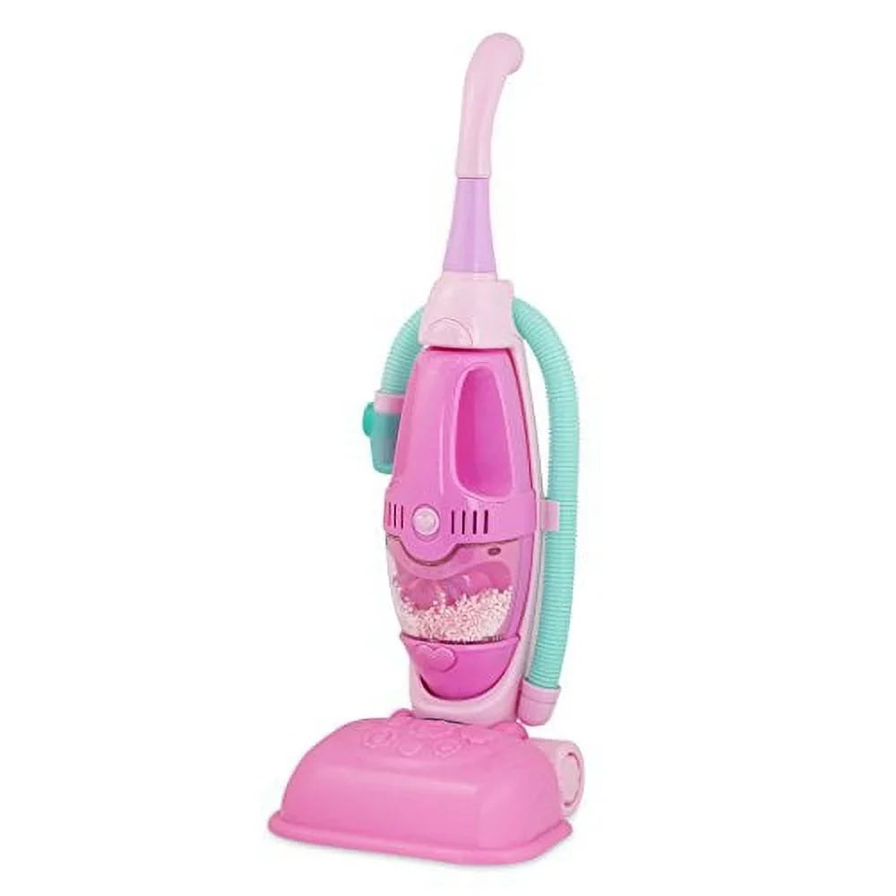 Play Circle by Battat - Home Neat Home Pink Vacuum Cleaner Sizeet - 2-in-1 Pretend Play House Cleaning Playset with Realistic Sizeounds and Hand-Held Toy Duster for Kids Ages 3 and Up (3 Pieces)