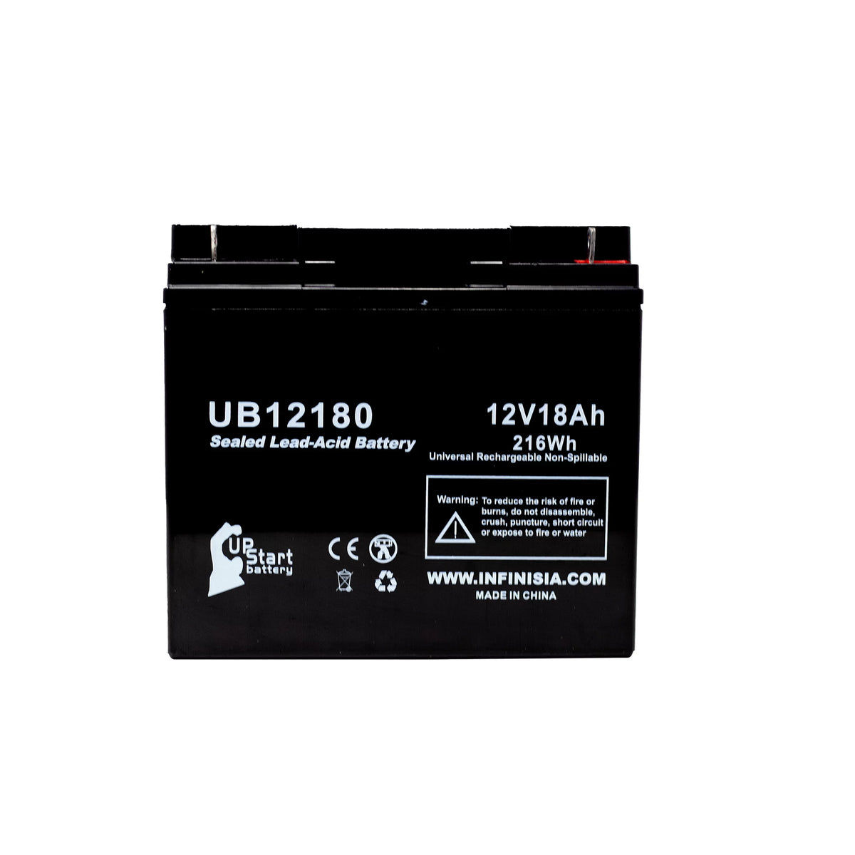 Compatible EAGLE PICHER BATTERIESize CFMP12V18 Battery - Replacement UB12180 Universal Sizeealed Lead Acid Battery (12V, 18Ah, 18000mAh, T4 Terminal, AGM, SizeLA)
