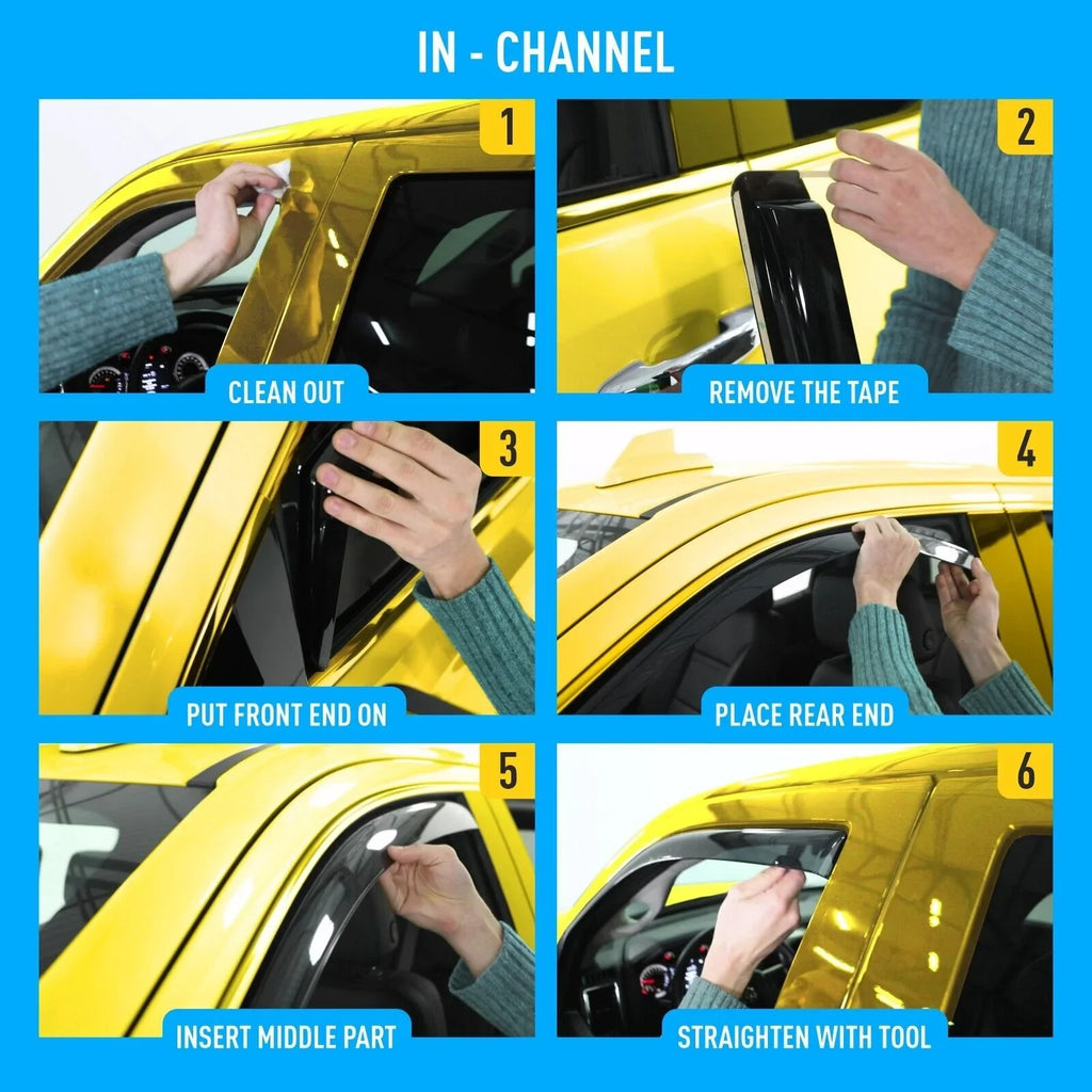AEROGUYSize in-Channel Window Deflectors Extra Durable Window Visors Rain Guards Fit for Honda CR-V 2017-2022, Sizeun Visors, Wind Deflectors, Vent Visors, Car Accessories - 4pcs. AG0064