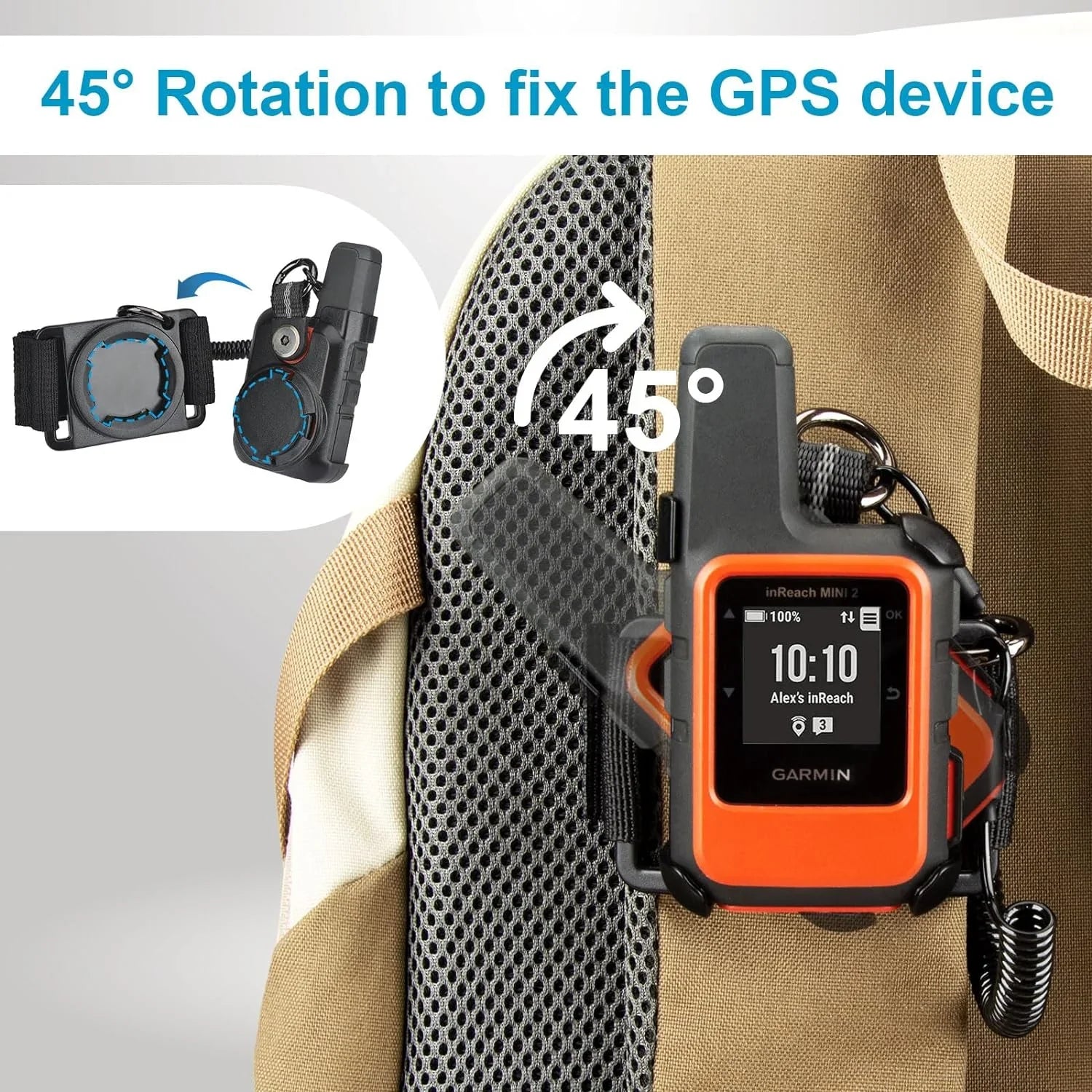 Backpack Tether Mount for Garmin inReach Mini & Mini 2, Backpack Tether Holder for Garmin Handheld GPSize