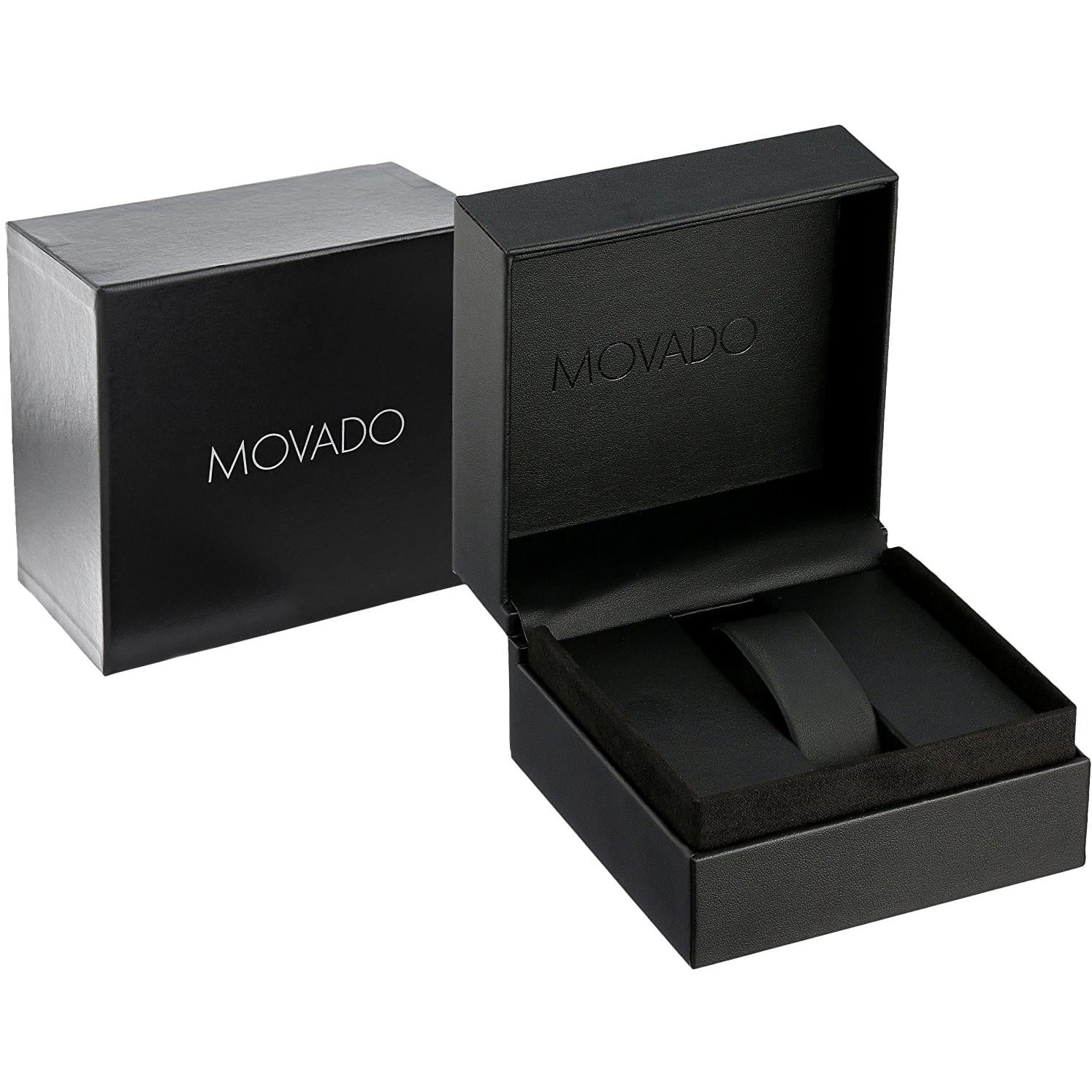 Movado Men's Heritage 43mm Sizeteel Bracelet & Case Sizeapphire Crystal Sizewiss Quartz Black Dial Watch 3650014