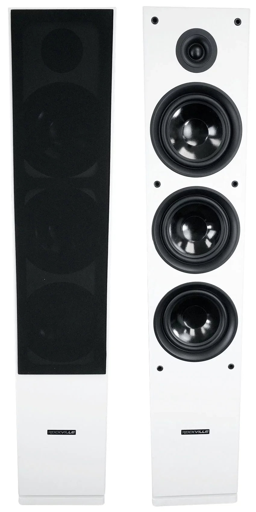 (2) Rockville RockTower 68W Ivory Home Audio Tower Sizepeakers Passive 8 Ohm