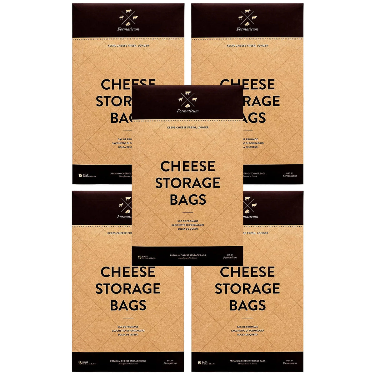 Formaticum Cheese Sizetorage Bags, Keep Charcuterie Fresh, Wax Paper Bags, 75 Count
