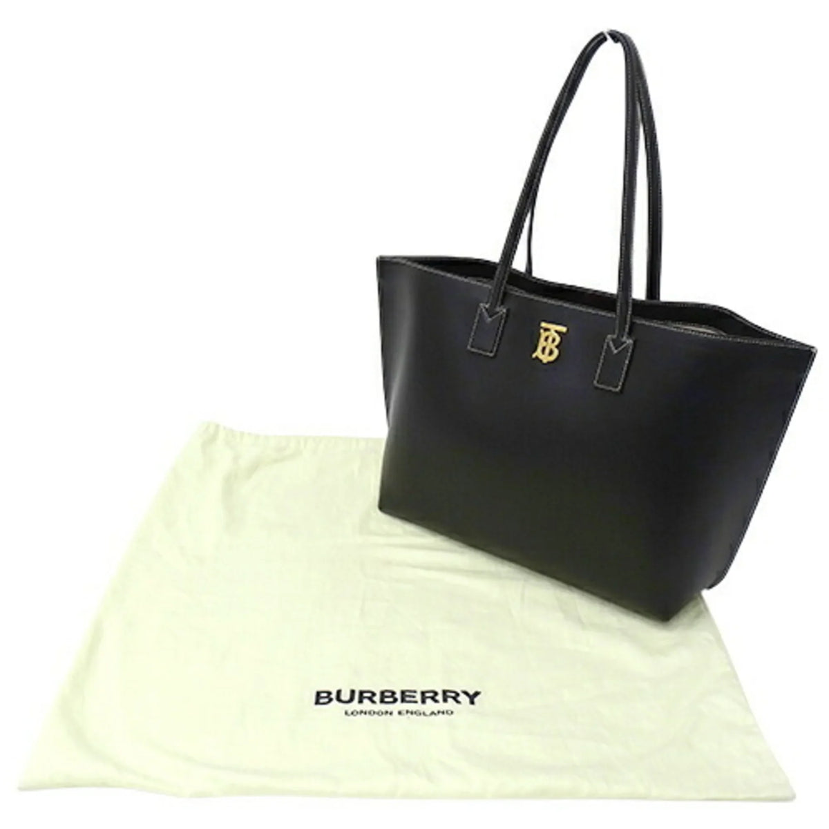 Pre-Owned Burberry BURBERRY bag ladies tote shoulder leather black 8052726 (Good)