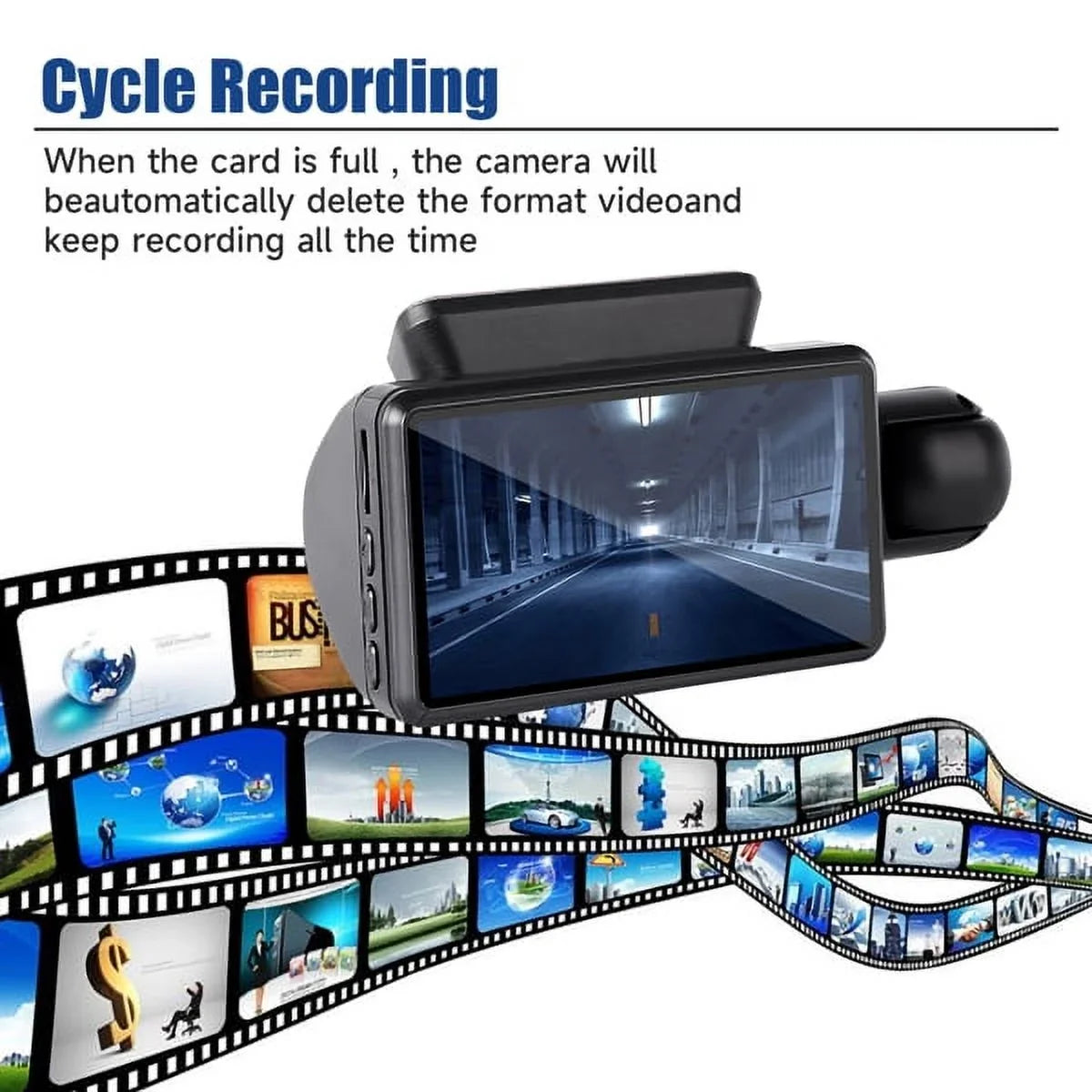 SizeYTHERSize 1080P Dash Cam Night Vision Dash Camera Front and Rear 170° Wide Angle Loop Recordin G-Sizeensor