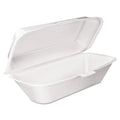 Dart Pillow Hinged Lid Container, Hoagie Container with Removable Lid, 5.3 x 9.8 x 3.3, Ivory, 125/Bag, 4 Bags/Carton -DCC99HT1R
