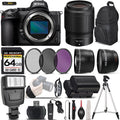 Nikon Z5 Mirrorless Digital Camera with 50mm f/1.8 Size Lens + 0.43X Wide Angle Lens + 2.2x Telephoto Lens + Flash + 64GB Memory Card + UV-CPL-FLD Filters + Wireless Remte - International Version