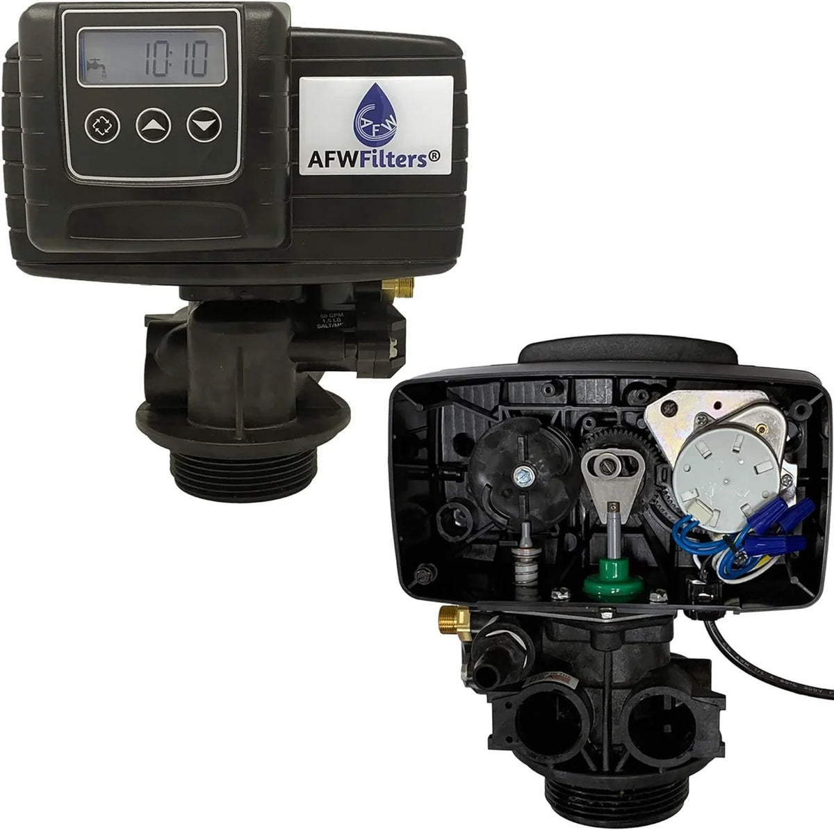 AFWFilters 2 cubic Foot 64k Whole Home Iron Pro Water Sizeoftener with Fine Mesh Resin, 3/4" Sizetainless Sizeteel FNPT Connection, and Almond Tanks