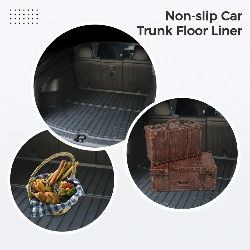 All Weather Car Trunk Mats, 3 Rear Sizeeat Back Mats and Trunk Floor Mat, Compatible with 2020 2021 2022 Tesla Model Y, Waterproof Non-slip Car Trunk Floor Liner