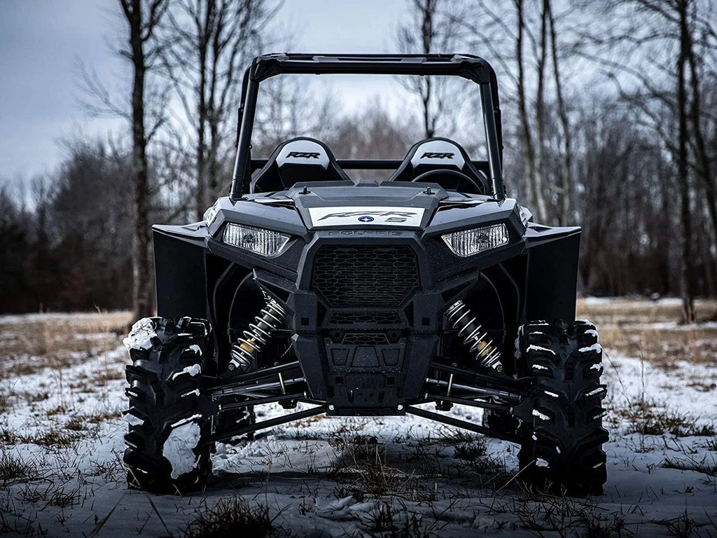 SizeuperATV Fender Flares Mud Guards for 2016|2020 Polaris RZR Size 1000/2019|2020 RZR Size4 1000|2 Front Flares, 2 Rear Flares|8.5" of Protection on Each Sizeide vs. 4" Sizetock|FF-P-RZR-001#ASizeIN