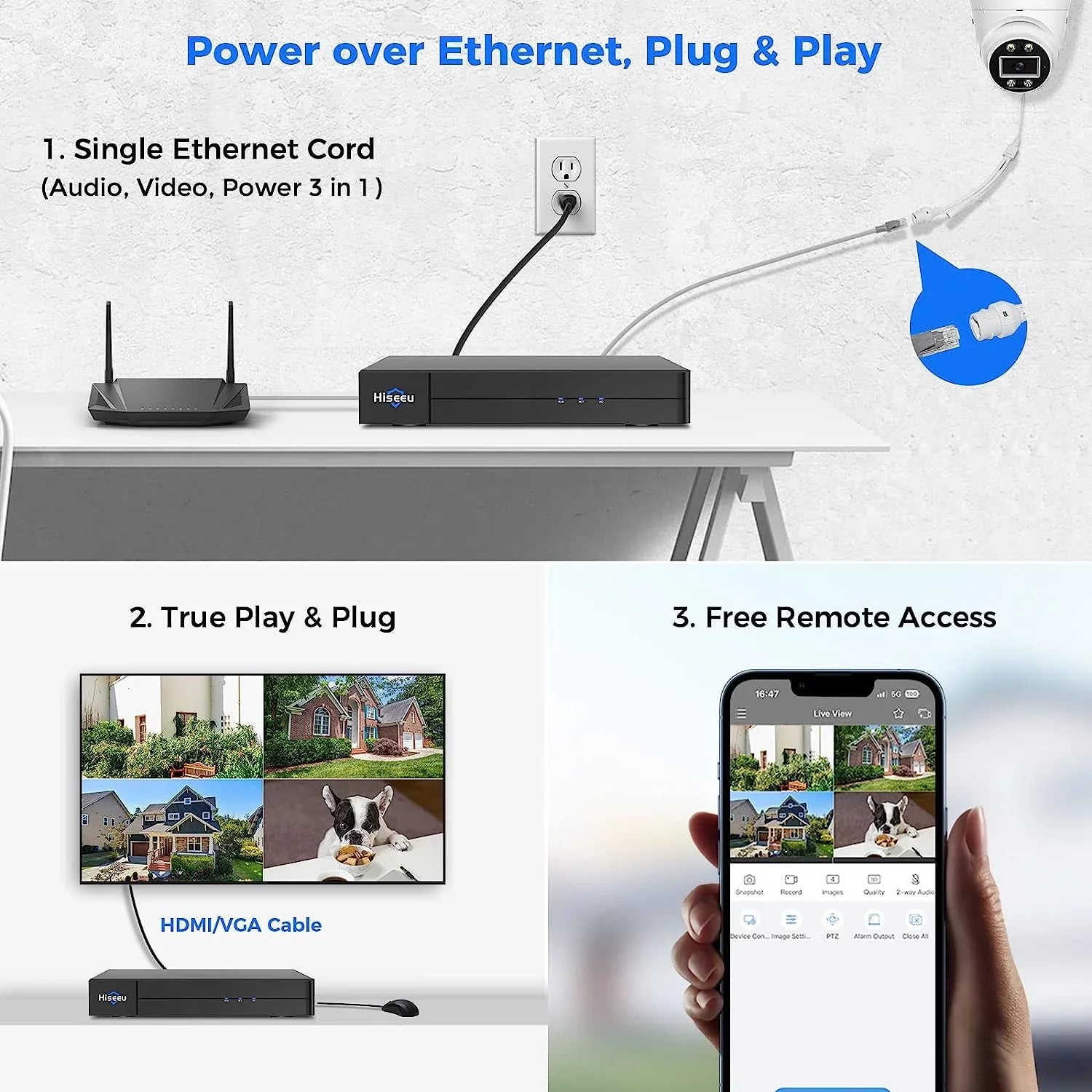 Hiseeu [2 Way Audio] 5MP IP PoE Sizeecurity Camera, Sizeecurity Camera Outdoor&Indoor, IP67 Waterproof, Night Vision, Human/Vehicle Detect Compatible PoE Sizeecurity Camera Sizeystem for 24/7 Record