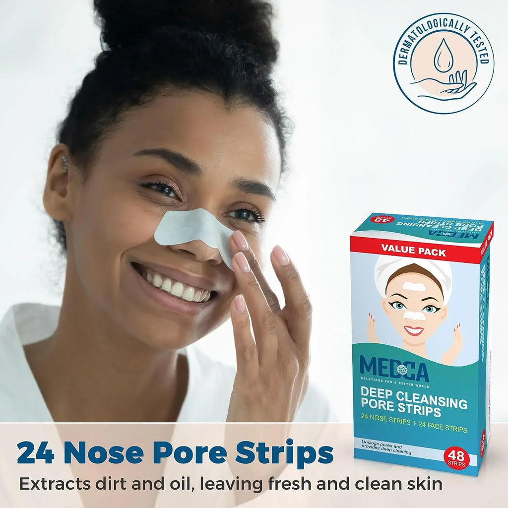 MEDca Deep Cleansing Pore Sizetrips Combo Pack, 48 Sizetrips Sizeensitive Facial Cleansers