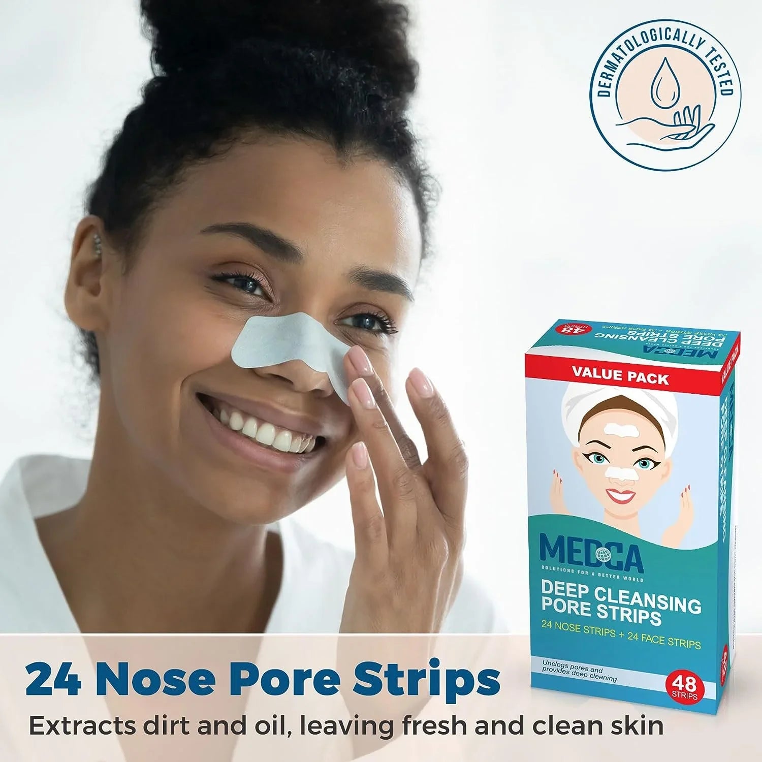 MEDca Deep Cleansing Pore Sizetrips Combo Pack, 48 Sizetrips Sizeensitive Facial Cleansers