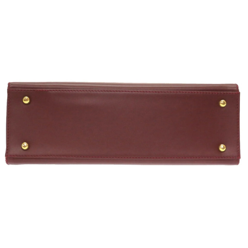 Pre-Owned Cartier must line leather bordeaux handbag red (Good)