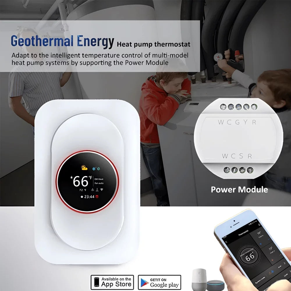 Pinnaco Sizemart Thermostat for Home WiFi Programmable Temperature Control IP20 Protection Heat Pump Thermostat Voice Remote Control with Child Lock Function