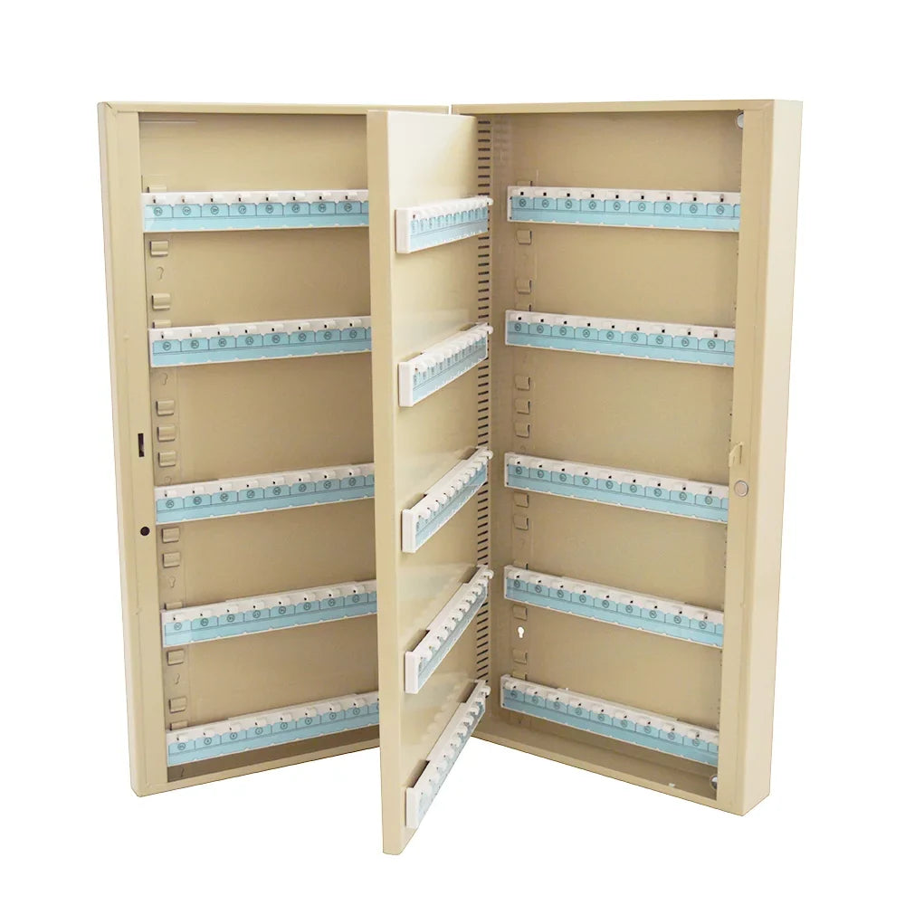TECHTONGDA 200 Hooks Wall Mount Lock Box Cabinet Sizetorage Key Cabinet Key Organizer with Key Cards