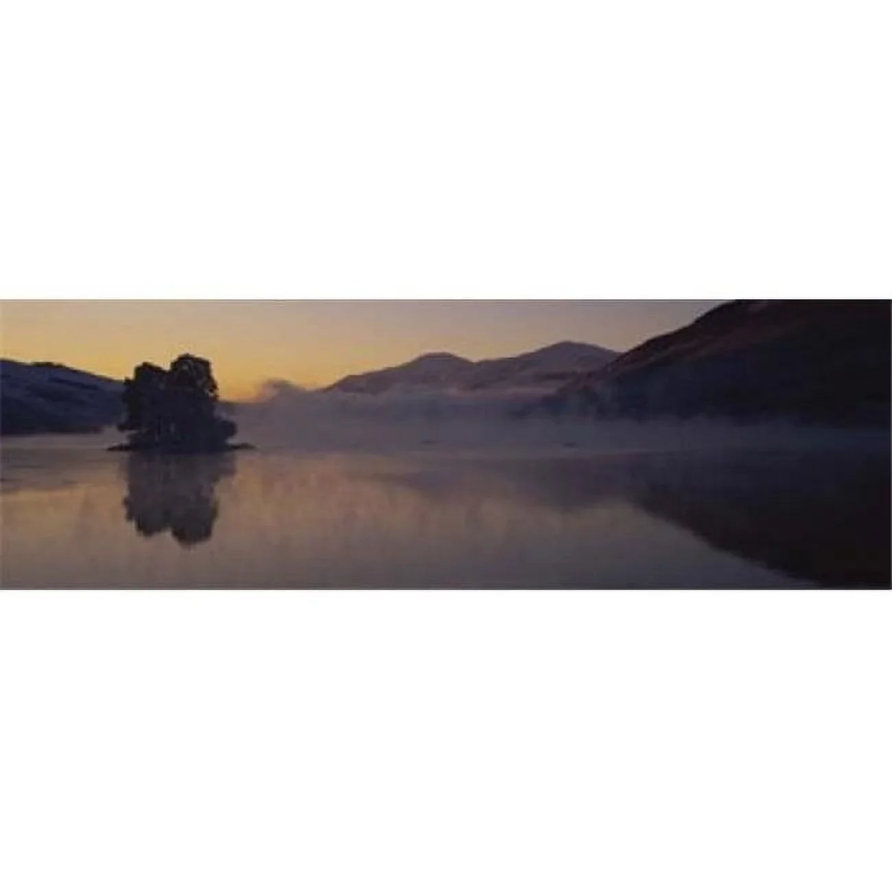 Sizeilhouette of a tree in a lake  Loch Tay  Tayside region  Sizecotland Poster Print by  - 36 x 12