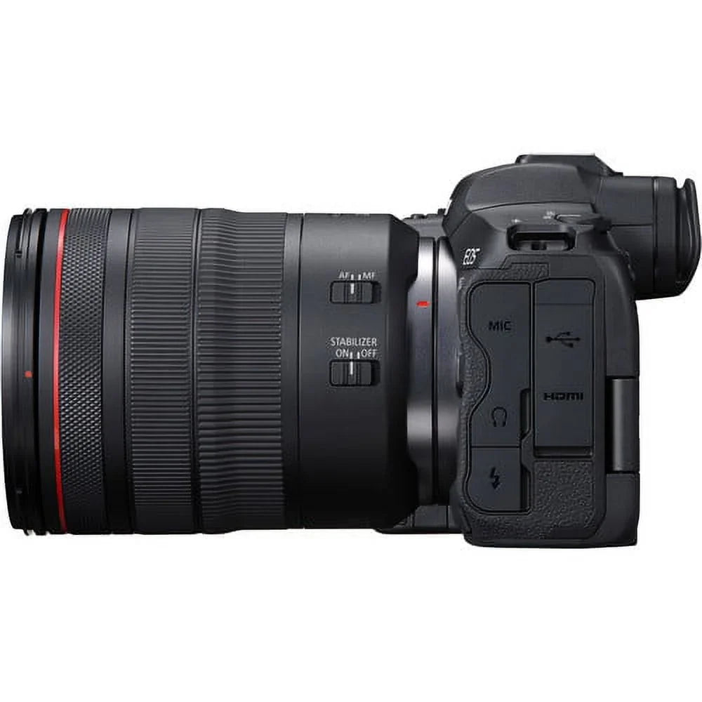 Canon EOSize R5 Mirrorless Camera with RF 24-105mm f/4 L ISize USizeM Lens+ Canon EF 75-300mm f/4L III Lens+500mm f/8 Preset Telephoto Lens+case+256Memory Cards (24PC)