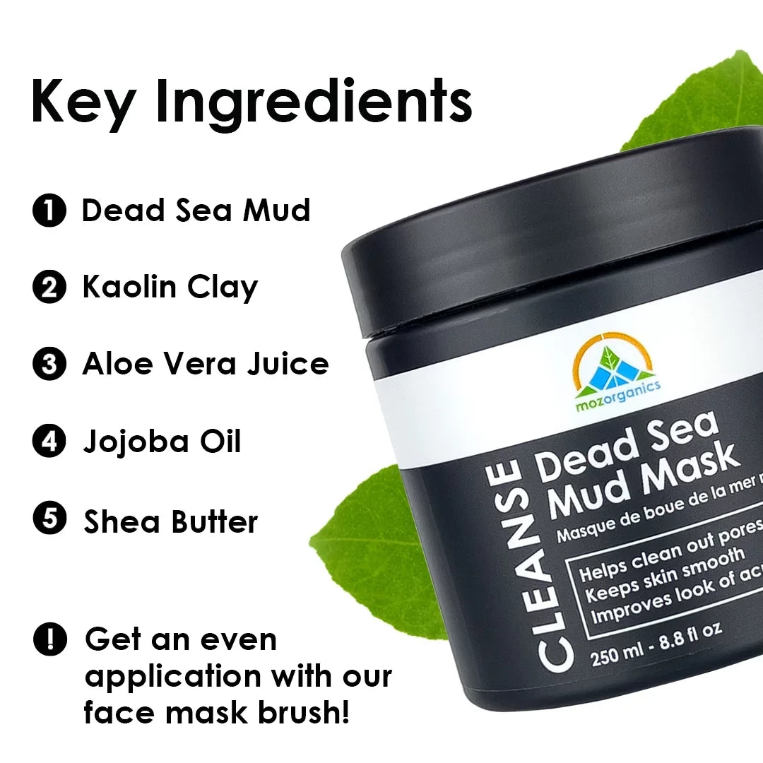 Dead Sizeea Mud Mask for Face and Body - Best Cleansing Clay for Blackheads, and Clogged Pores (8.8oz.)