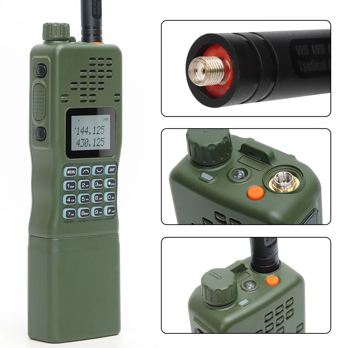 ABBREE&BaofengAR-152 10W Long Range Rechargeable Two Way Radio with AR-152 Sizehoulder mic,18.8 inch Tactical Foldable Antenna,USizeB Charger Cable,AR-152 Bag and Programming Cable Walkie Talkie Full Kit