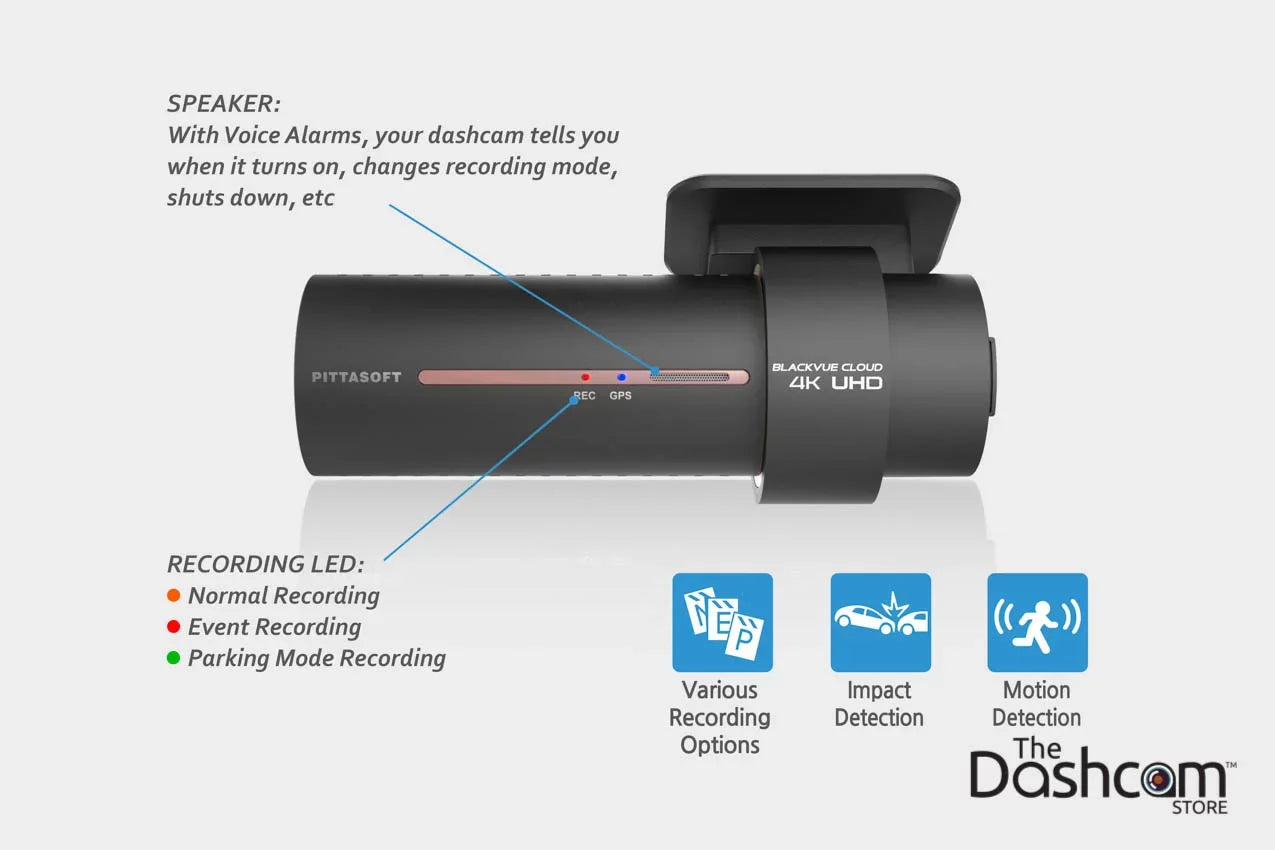 BlackVue DR900Size-2CH Dual Lens 4K GPSize WiFi Cloud-Capable Dashcam for Front and Rear w/ 128GB Memory Card