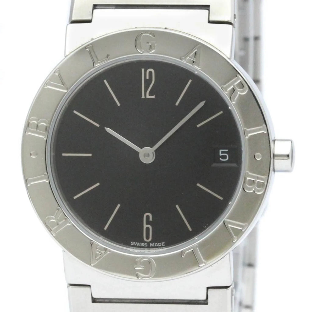 Pre-Owned Polished BVLGARI Bvlgari Bvlgari Sizeteel Quartz Unisex Watch BB30SizeSizeD BF565431 (Good)