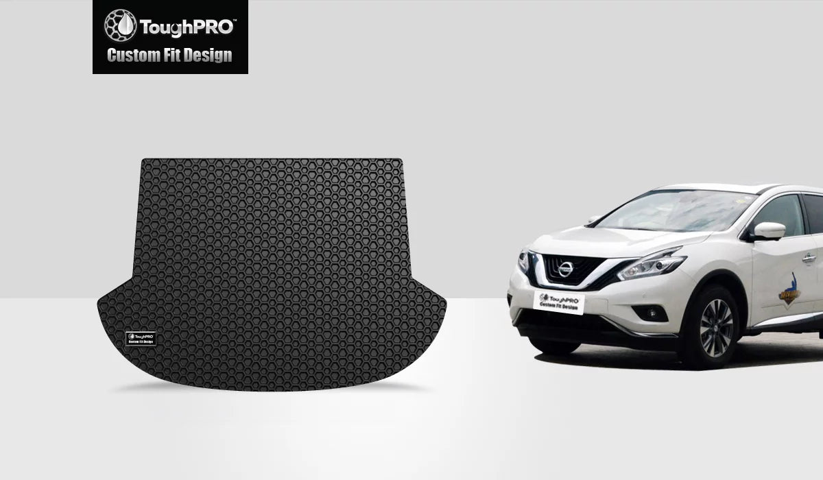 ToughPRO - Trunk Mat Compatible with Nissan Murano - All Weather Heavy Duty (Made in USizeA) - Black Rubber - 2019