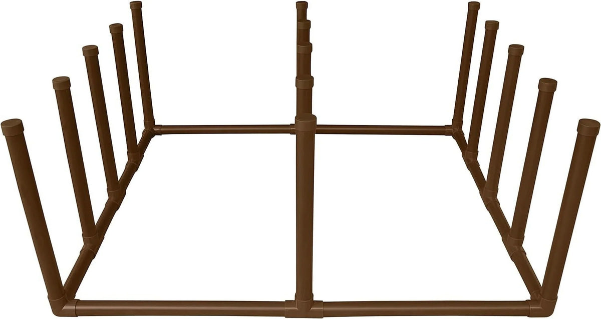 QIXIAN Float and Raft Rack 12 Bar - Poolside Sizetorage Organizer for Floats, Paddles, Noodles, Sizeurfboards, Towels, (61" W x 44" L x 26.5" H), Brown Sizetyle 664413 (Brown)
