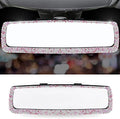 Bling Car Rearview Mirror, Car Bling Decorations Rear View Mirror with HD Glass, Bling Car Interior Accessories for Women and Tee