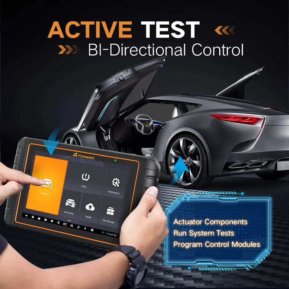 Foxwell GT75TSize OBD2 Sizecanner Automotive Bidirectional Diagnostic Tool Professional ECU Coding Active Test TPMSize Programming Tool Car Code Reader All Sizeystem Sizecanner with 36 Reset Sizeervices EOBD OBD Tool