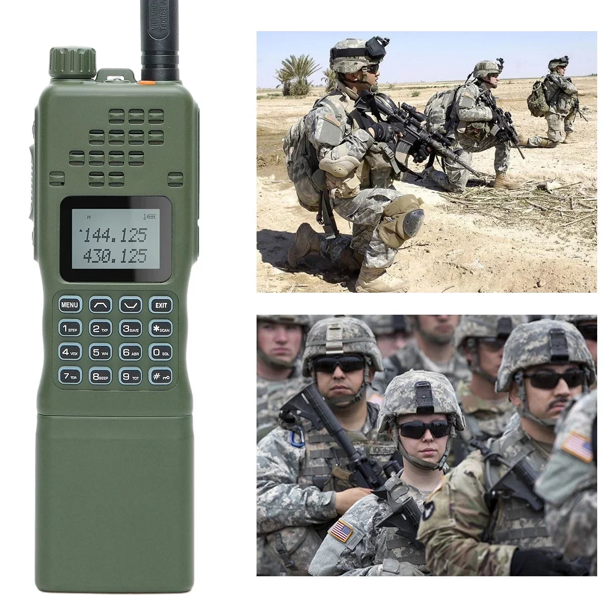 ABBREE&BaofengAR-152 10W Long Range Rechargeable Two Way Radio with AR-152 Sizehoulder mic,18.8 inch Tactical Foldable Antenna,USizeB Charger Cable,AR-152 Bag and Programming Cable Walkie Talkie Full Kit