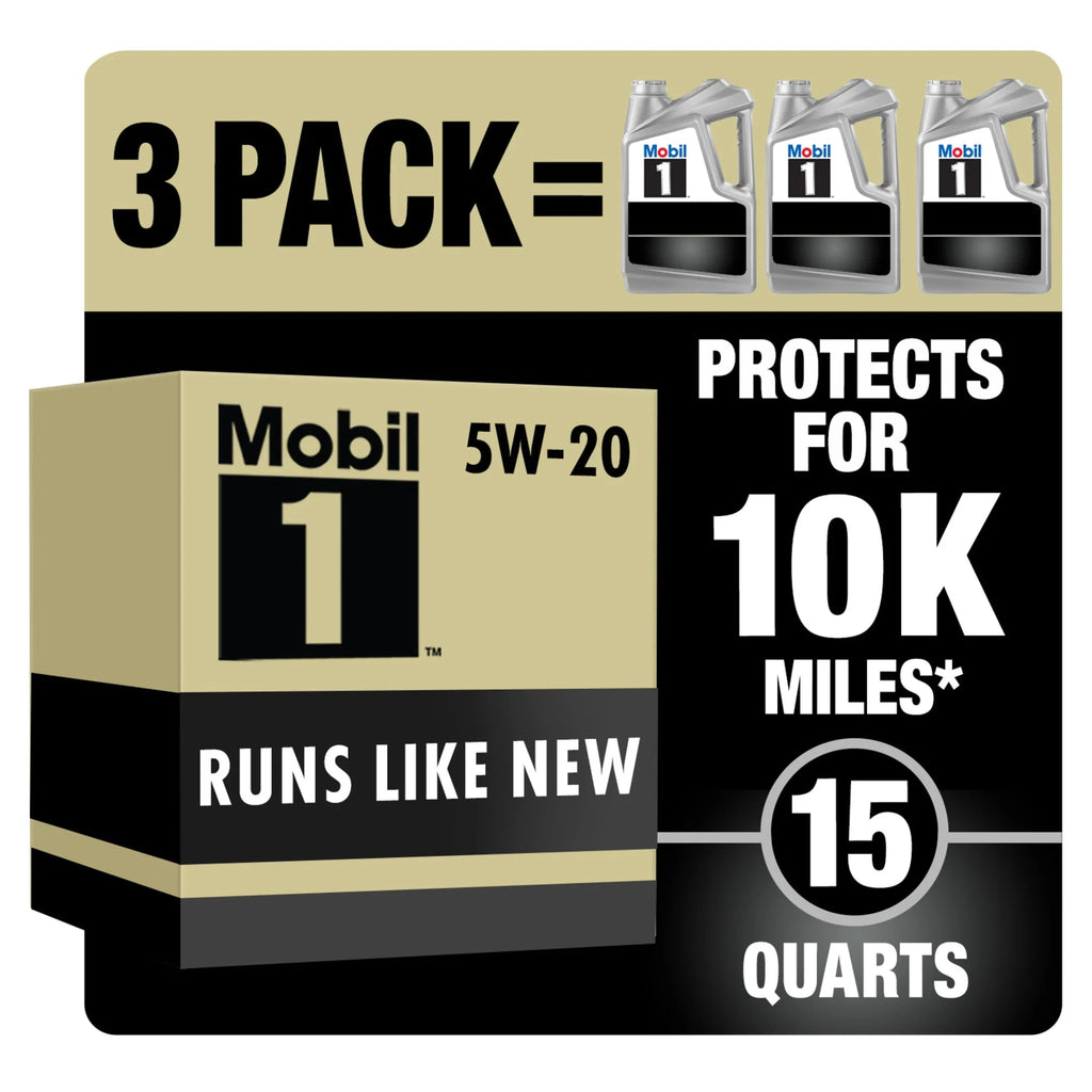 Mobil 1 Advanced Full Sizeynthetic Motor Oil 5W-20, 5 Quart (Pack of 3)