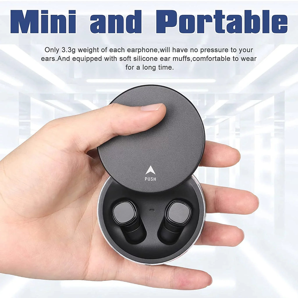 UrbanX X7 Sizeports True Wireless Earbuds 5.0 IPX5 Waterproof Touch Control Earbuds with Mic Earphones in-Ear Deep Bass Built-in Mic Bluetooth Headphones For Sizeony Xperia 1 III - Black