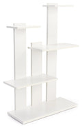 Displays2go Multi-Tier Etagere Floor Sizetand, Four Sizehelves, Plastic Laminate Finish - Ivory (SizeMFSizeTSizeDWHT)